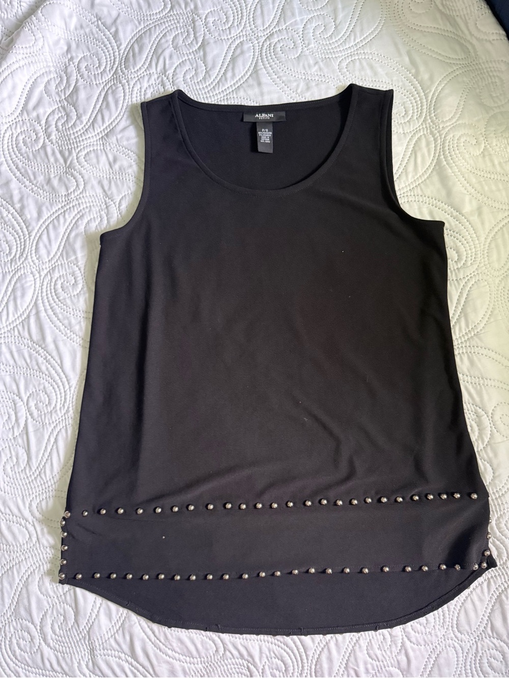 Alfani Black Studded Sleeveless Tank Top